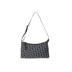 Christian Dior Trotter One Shoulder Hobo bag canvas leather black gray